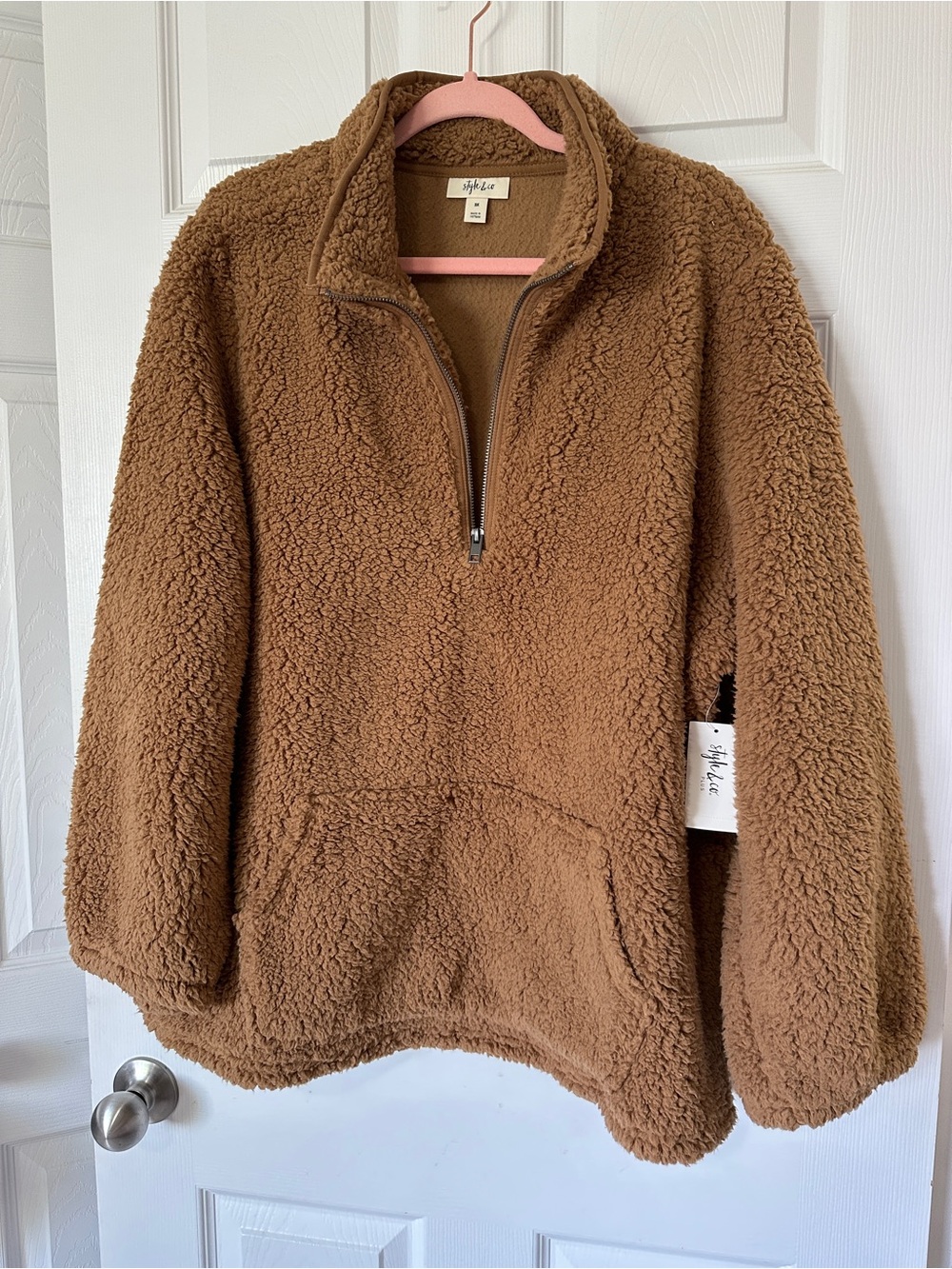Plus Size Sherpa Quarter Zip